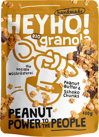 Knuspermüsli Bio Hafer-Granola mit Erdnüssen Peanut Power to the People HEYHO!