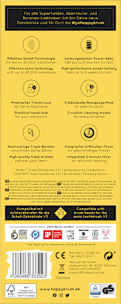 Schallzahnbürste Kinder V3 Eco Minions, ab 8 Jahren happybrush