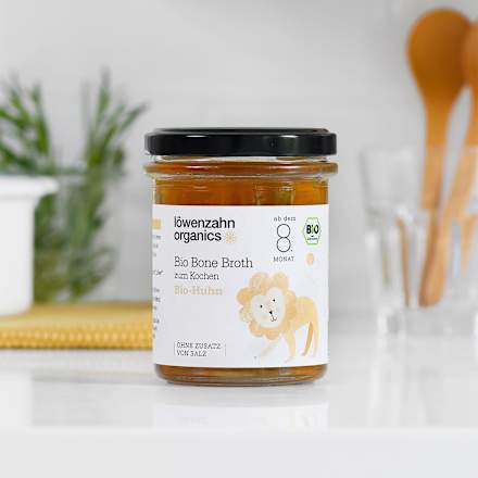 Knochenbrühe aus Huhn ab dem 8. Monat  Löwenzahn Organics