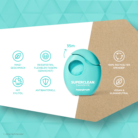 Zahnseide Super Clean gewachst happybrush