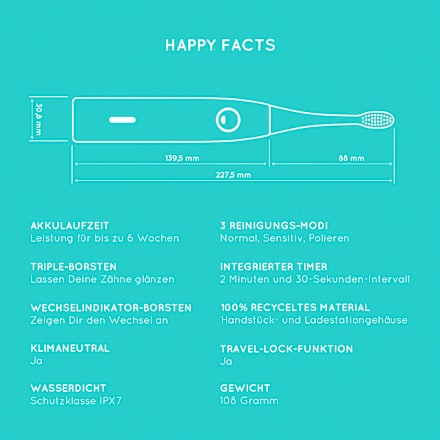 Schallzahnbürste Kinder V3 Eco Minions, ab 8 Jahren happybrush