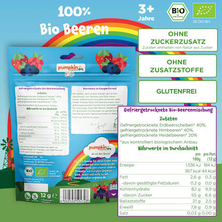 Kindersnack Fruchtchips Beerenmix, ab 3 Jahren pumpkin organics