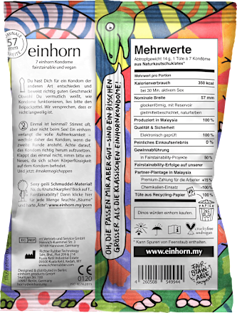 Kondome BIG extra groß, Breite 57mm einhorn