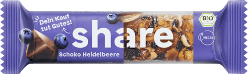 Nussriegel mit Schoko & Heidelbeere share