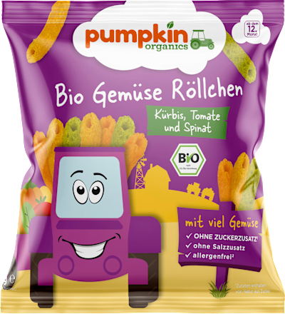 Kindersnack Gemüse Röllchen, ab 1 Jahr pumpkin organics