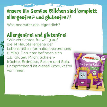 Kindersnack Gemüse Röllchen, ab 1 Jahr pumpkin organics