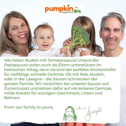 Soße Tomaten Gemüse Pasta ab 1 Jahr pumpkin organics