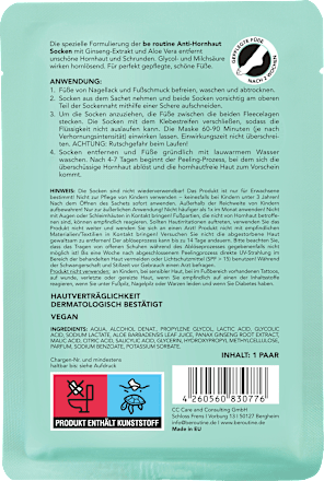 Fußmaske Socken, Anti Hornhaut (1 Paar) BE ROUTINE