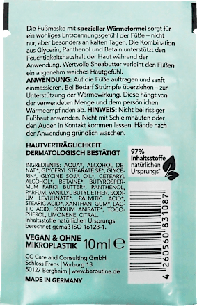 wärmende Fußmaske  BE ROUTINE