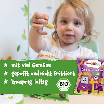Kindersnack Gemüse Röllchen, ab 1 Jahr pumpkin organics