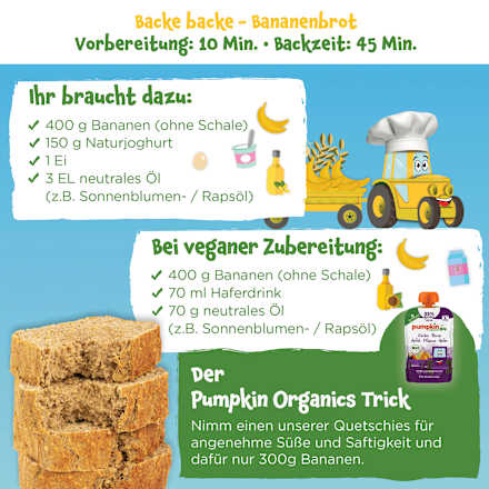 Backmischung Bananenbrot Hafer & Dinkel, ab 3 Jahren  pumpkin organics