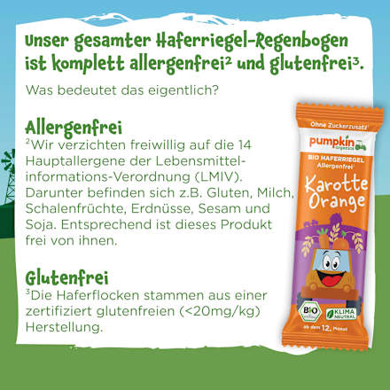 Fruchtriegel Hafer, Karotte & Orange ab 1 Jahr pumpkin organics