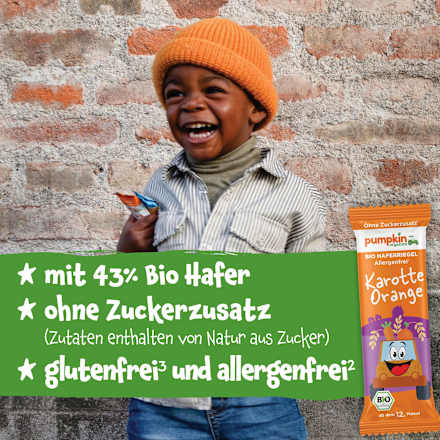 Fruchtriegel Hafer, Karotte & Orange ab 1 Jahr pumpkin organics