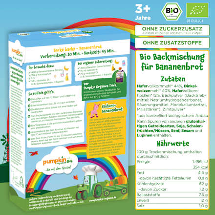 Backmischung Bananenbrot Hafer & Dinkel, ab 3 Jahren  pumpkin organics