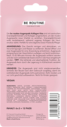 Augenpads Kollagen Kiss Multipack (6 Paar) BE ROUTINE