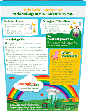 Backmischung Bananenbrot Hafer & Dinkel, ab 3 Jahren  pumpkin organics