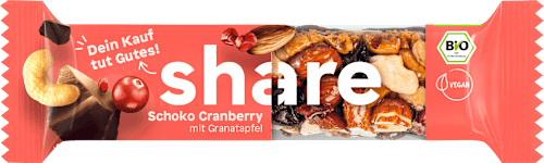 Nussriegel Schoko & Cranberry share