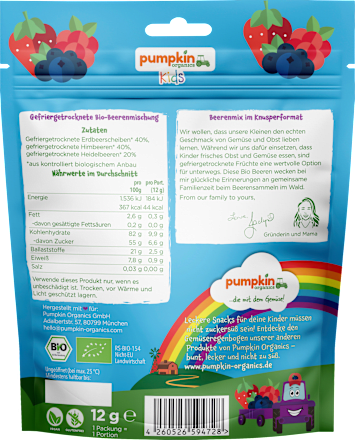 Kindersnack Fruchtchips Beerenmix, ab 3 Jahren pumpkin organics