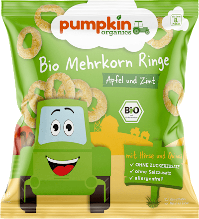 Babysnack Mehrkorn Ringe mit Apfel & Zimt, ab 8. Monat pumpkin organics