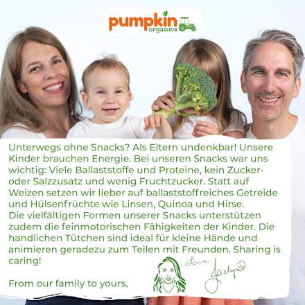 Kindersnack Kichererbsen Sterne mit Mais & Kürbis, ab dem 12. Monat pumpkin organics