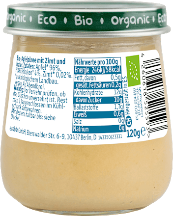 Abendbrei Apfel, Zimt mit Hafer ab dem 8. Monat Freche Freunde