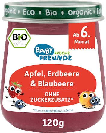 Früchte Apfel, Erdbeere und Blaubeere ab dem 6.Monat Freche Freunde
