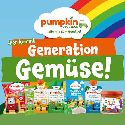 Kindersnack Kichererbsen Sterne mit Mais & Kürbis, ab dem 12. Monat pumpkin organics
