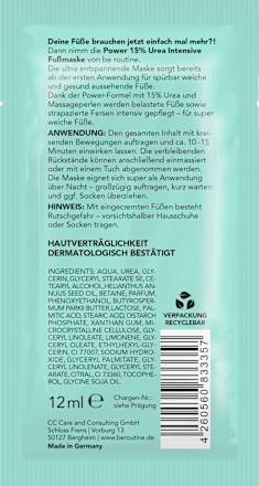 Fußmaske Power 15 % Urea  BE ROUTINE