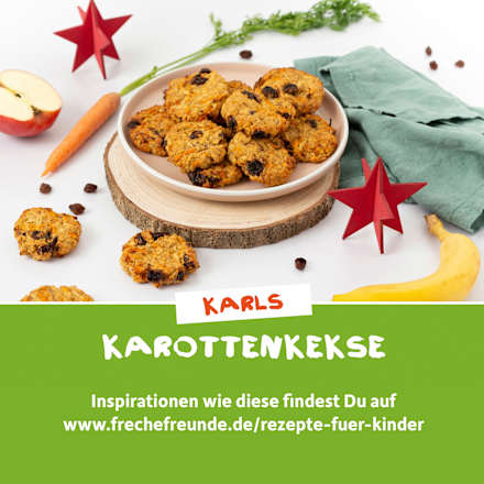 Fruchtriegel Hafer, Apfel & Banane mit Keksstückchen, ab 1 Jahr (3x23 g) Freche Freunde