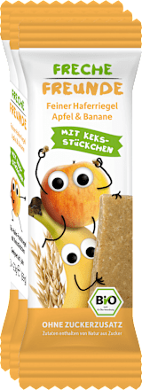 Fruchtriegel Hafer, Apfel & Banane mit Keksstückchen, ab 1 Jahr (3x23 g) Freche Freunde