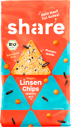 Linsenchips mit schwarzem Reis, gesalzen share