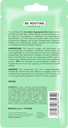 Augenpads Aloe Love (6 Paar) BE ROUTINE