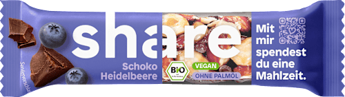 Nussriegel mit Schoko & Heidelbeere share
