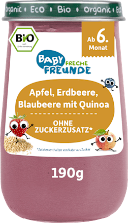 Frucht & Getreide mit Apfel, Erdbeere, Blaubeere und Quinoa Freche Freunde