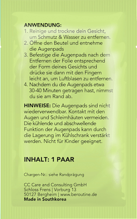 Augenpads Avocado (5 Paar) BE ROUTINE