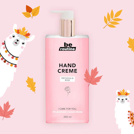 Handcreme Patchouli & Rose "I care for you" im Spender BE ROUTINE