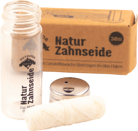 Zahnseide Natur im Glasflakon Outdoor Freakz