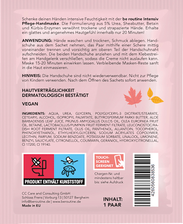 Handschuhmaske Patchouli & Rose (1 Paar) BE ROUTINE