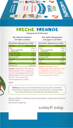 Quetschie Frühstücks-Mix, ab 10 Monaten (4x100 g) Freche Freunde