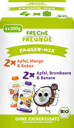 Quetschie Mix, ab 6 Monaten (4x100 g) Freche Freunde