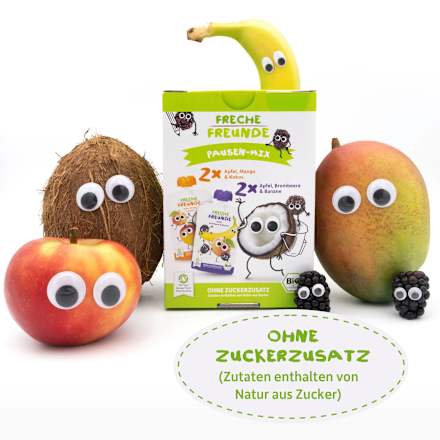 Quetschie Mix, ab 6 Monaten (4x100 g) Freche Freunde