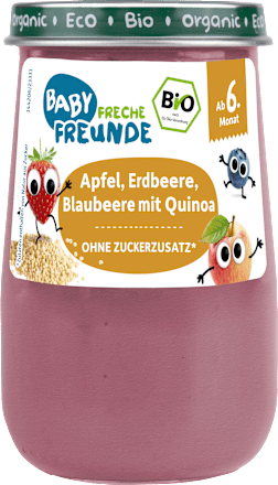 Frucht & Getreide Apfel, Erdbeere, Blaubeere mit Quinoa ab dem 6. Monat Freche Freunde