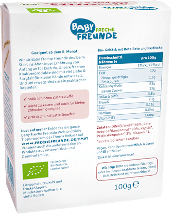 Babykekse Rote Beete & Pastinake ab dem 8. Monat Freche Freunde