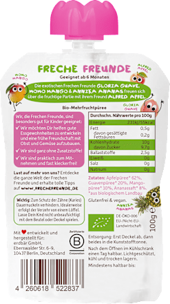 Quetschie Apfel, Guave, Mango & Ananas, ab 6 Monaten Freche Freunde