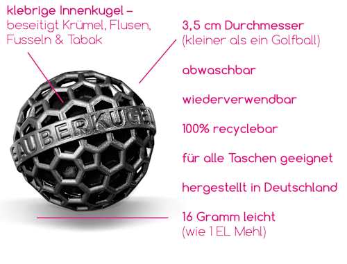 Taschenreiniger, Reisegröße Sauberkugel