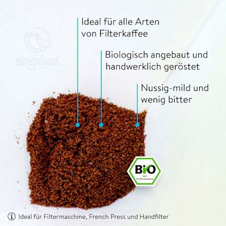 Filterkaffee, gemahlen earlybird coffee