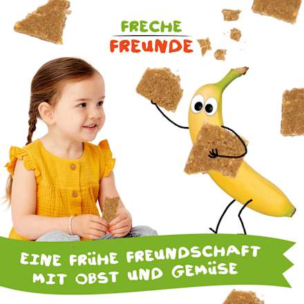 Fruchtriegel Hafer, Apfel & Banane mit Keksstückchen, ab 1 Jahr (3x23 g) Freche Freunde