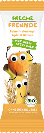 Fruchtriegel Hafer, Apfel & Banane mit Keksstückchen, ab 1 Jahr (3x23 g) Freche Freunde