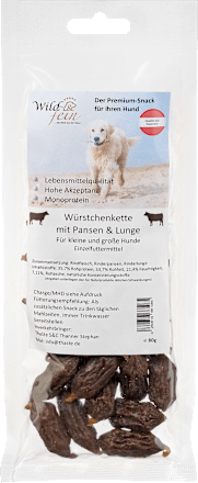 Hundeleckerli Würstchenkette mit Pansen & Lunge Wild & fein
