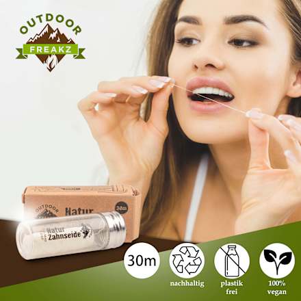 Zahnseide Natur im Glasflakon Outdoor Freakz